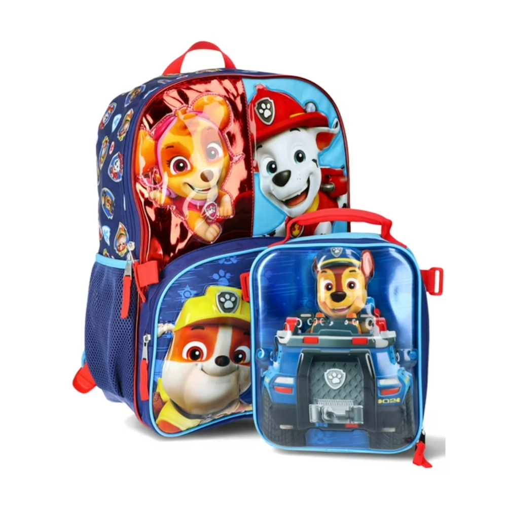Nickelodeon Paw Patrol Kids 17" Backpack and Lunch Bag 2-Piece Set Blue NWT